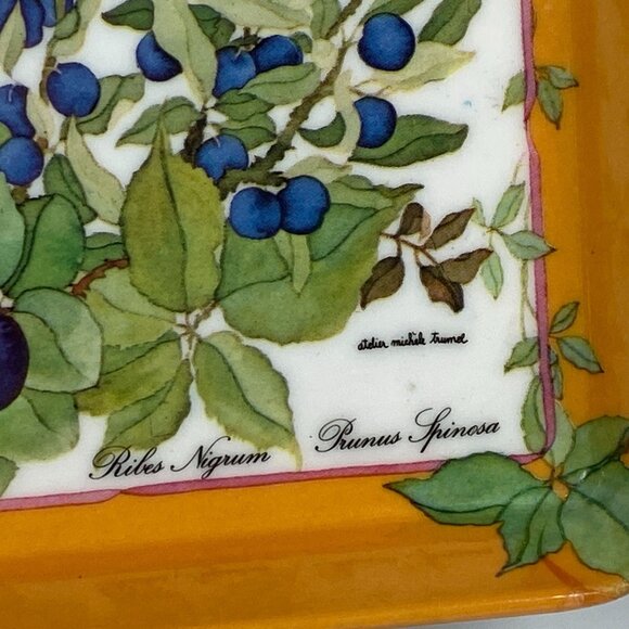 Set of 2 Mebel Melamine Botanical Floral Trays Snack Trinket Made in Italy - Picture 8 of 12